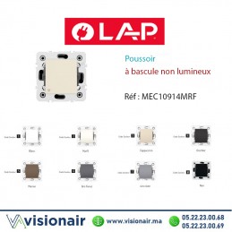 Poussoir à bascule non lumineux LAP Millenium Marfil 10914MRF Casablanca Maroc