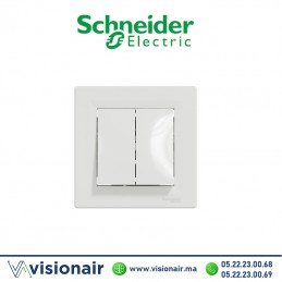 Interrupteur double allumage Schneider Asfora blanc EPH0300121 Casablanca Maroc