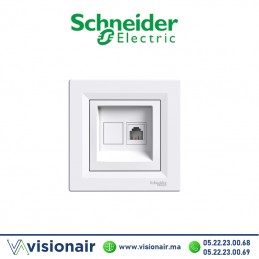 Prise RJ11 Schneider Asfora blanc EPH4100121 Casablanca Maroc