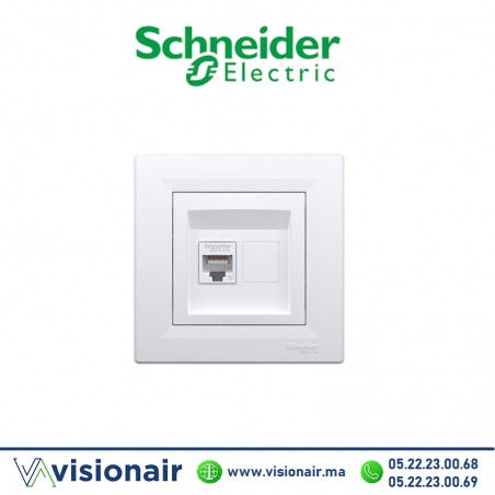 Prise RJ45 CAT6 UTP Schneider Asfora blanc EPH4700121 Casablanca Maroc