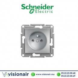 Prise 2P +T Schneider Asfora aluminium EPH2800261 - VISIONAIR Maroc