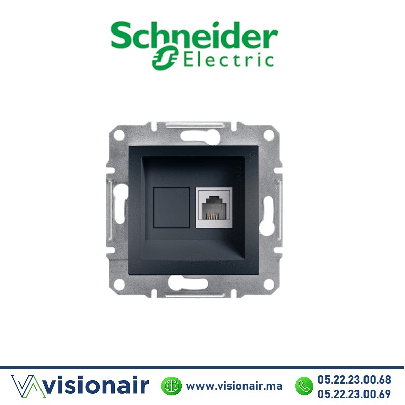 Prise RJ11 Schneider Asfora anthracite EPH4100171 Casablanca Maroc