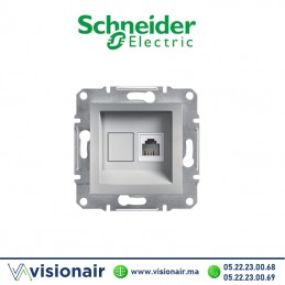 Prise RJ11 Schneider Asfora aluminium EPH4100161 Casablanca Maroc
