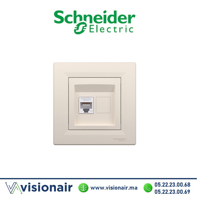 Prise RJ45 CAT6 UTP Schneider Asfora créme EPH4700123 Casablanca Maroc