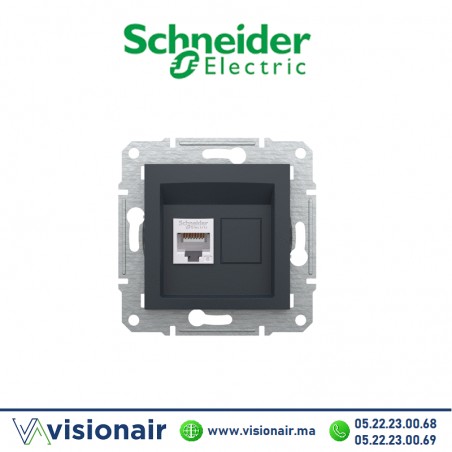 Prise RJ45 CAT6 UTP Schneider Asfora anthracite EPH4700171 Casablanca Maroc