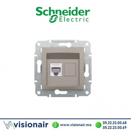 Prise RJ45 CAT6 UTP Schneider Asfora bronze EPH4700169 Casablanca Maroc