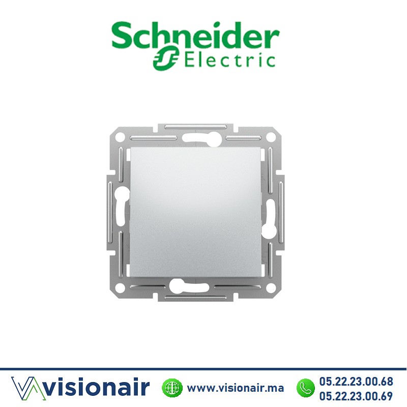 Interrupteur va et vient Schneider Asfora aluminium EPH0400161 Casablanca Maroc