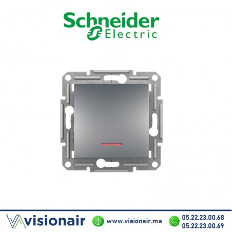 Bouton poussoir lumineux Schneider Asfora aluminium EPH1600161 Casablanca Maroc