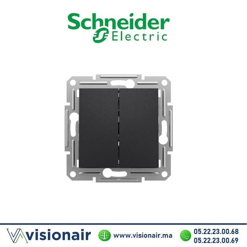 Interrupteur double allumage Schneider Asfora anthracite EPH0300171 Casablanca Maroc