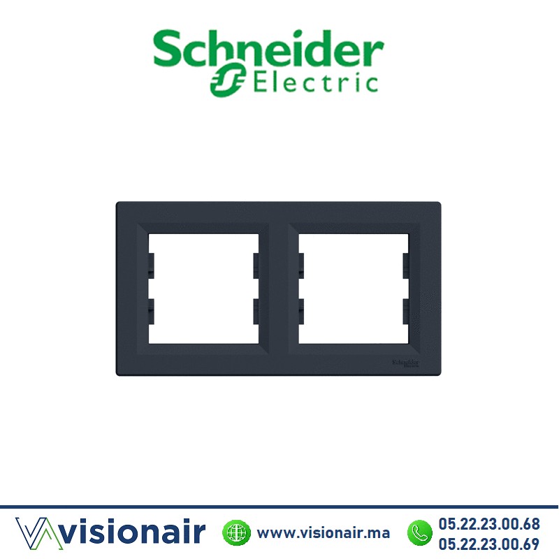 Plaque 2P Schneider Asfora anthracite EPH5800271 Casablanca Maroc