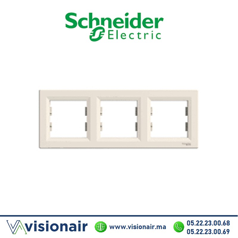 Plaque 3P Schneider Asfora crème EPH5800323 Casablanca Maroc