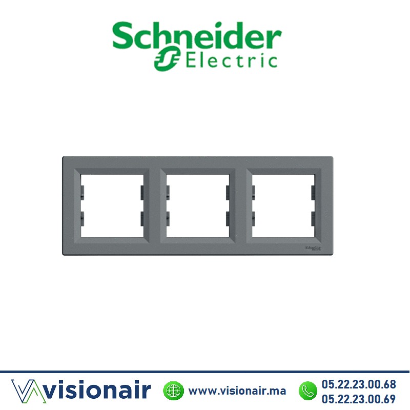 Plaque 3P Schneider Asfora acier EPH5800362 Casablanca Maroc