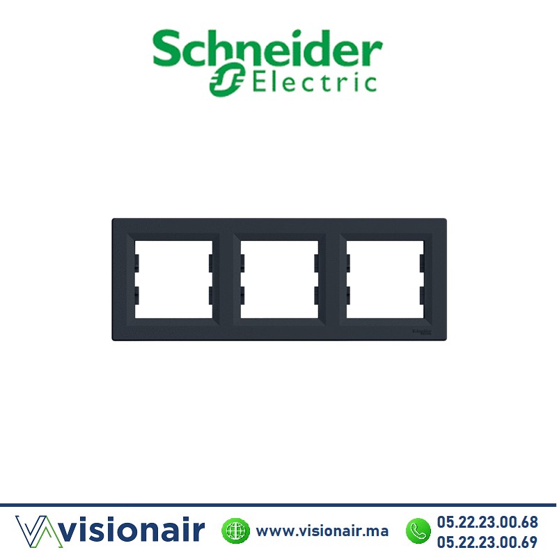 Plaque 3P Schneider Asfora anthracite EPH5800371 Casablanca Maroc