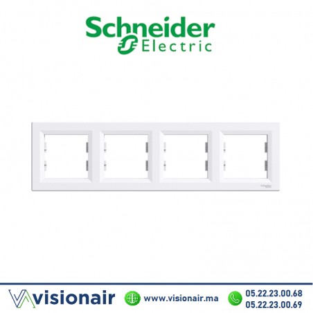 Plaque 4P Schneider Asfora blanc EPH5800421 Casablanca Maroc