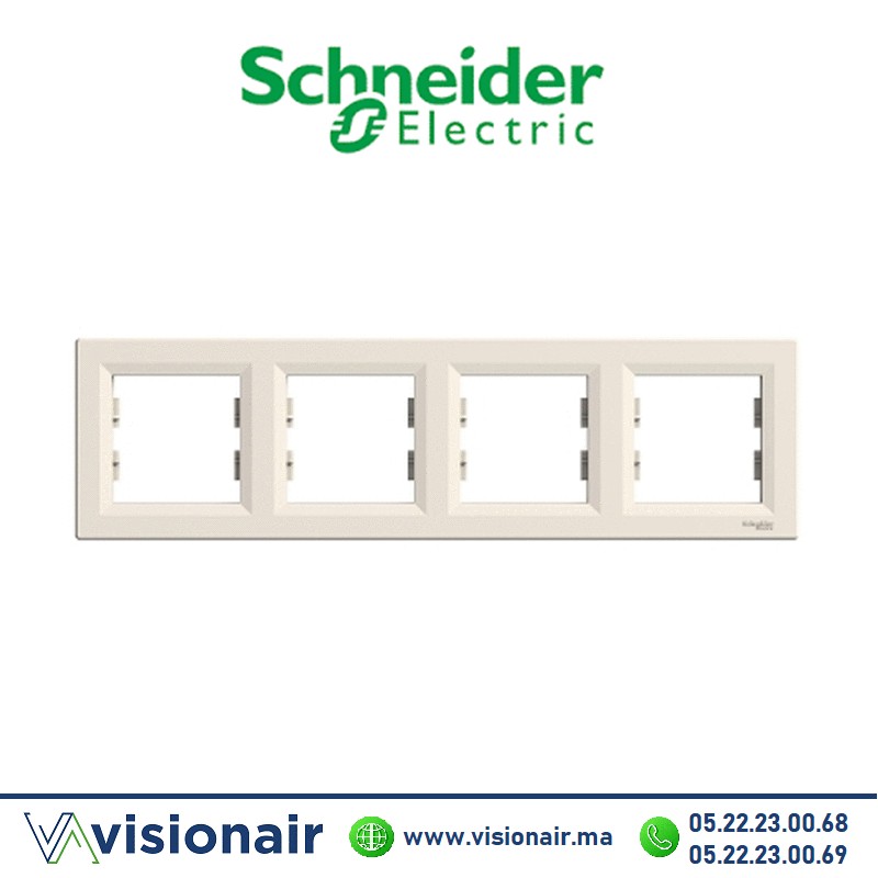 Plaque 4P Schneider Asfora crème EPH5800423 Casablanca Maroc