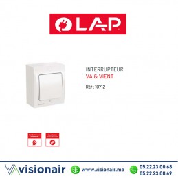 Interrupteur va & vient LAP OPTIMO apparent  | VISIONAIR Maroc