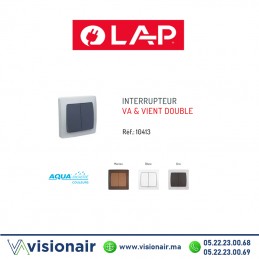 Interrupteur va & vient double étanche encastré LAP AQUA 10413 Casablanca Maroc