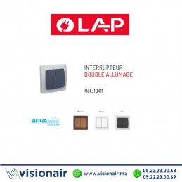 Interrupteur double étanche encastré LAP AQUA 10411 Casablanca Maroc