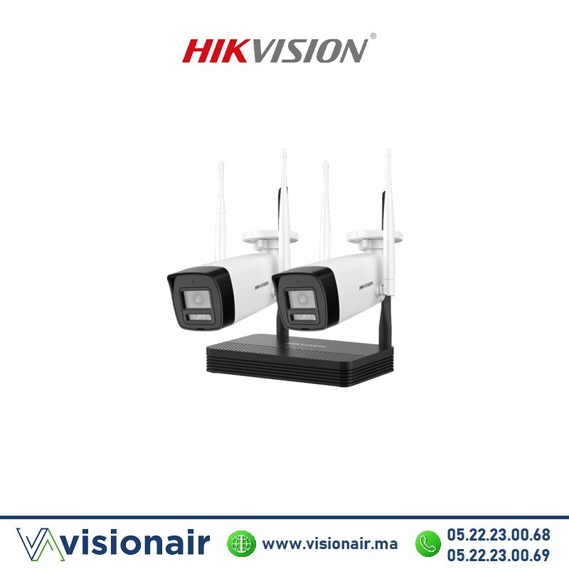 Kit WI-FI Hikvision IP 4MP NVR+ 2 Bullet NKS424W0H Casablanca Maroc