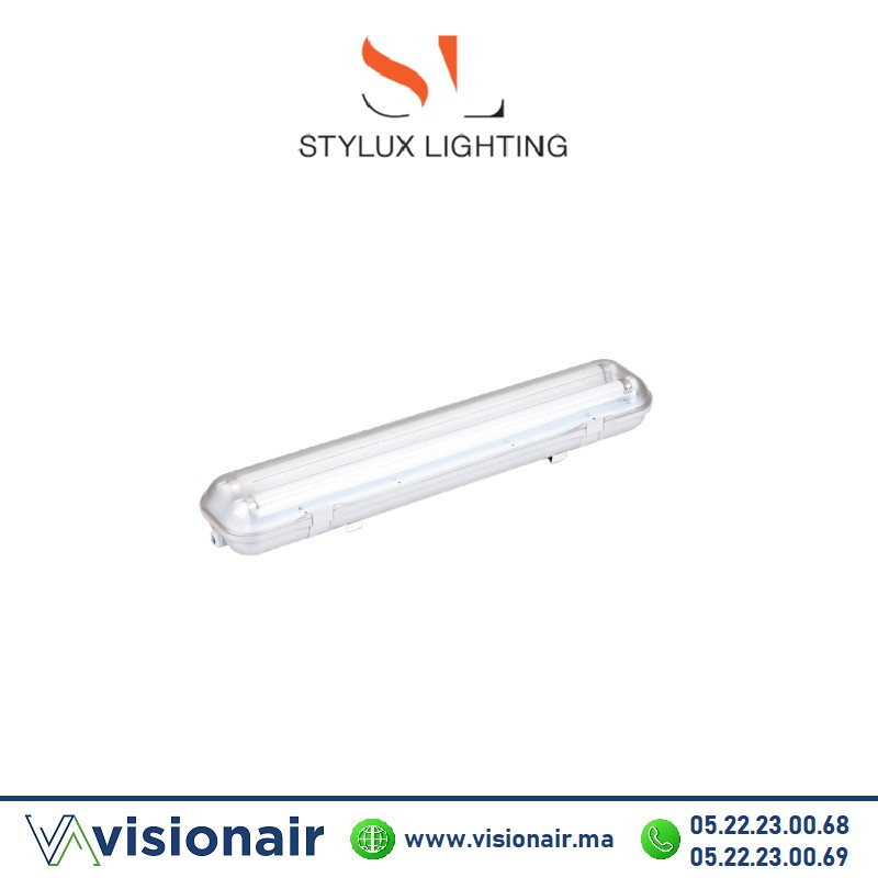 Réglette étanche Stylux 2x120cm IP65 (vide) Casablanca Maroc