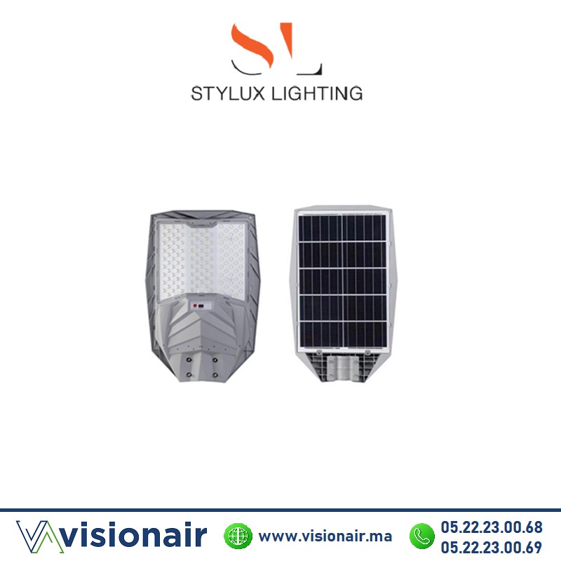 Luminaire LED solaire STYLUX 300W 6000°K éclairage publique Casablanca Maroc