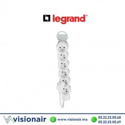 Rallonge multiprise LEGRAND 6 prises 2P+T 1,5m sans interrupteur blanc 050061 Casablanca Maroc