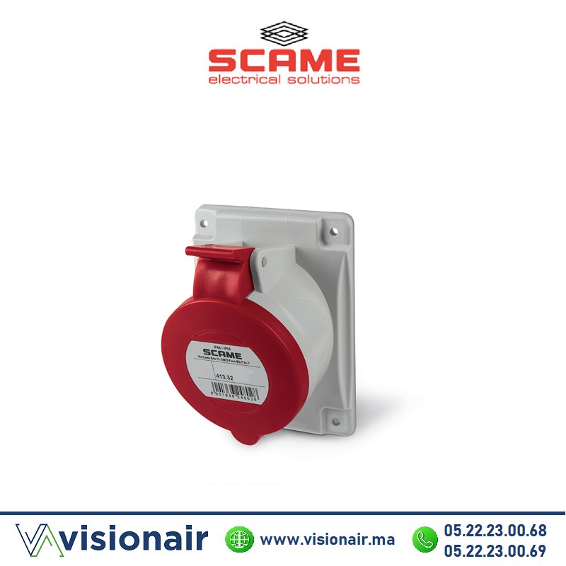 Prise A encastrer SCAME 3P+T 32A 380-415V IP44/IP54 Casablanca Maroc