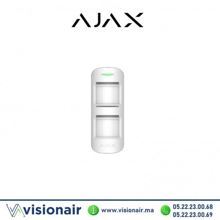 Détecteur de mouvement IR Ajax sans fil blanc 47117.33.WH2 - VISIONAIR Maroc