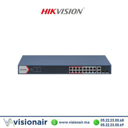 Switch HIKVISION 16 ports POE 10/100 2 Combo DS-3E1318P-EI Casablanca Maroc