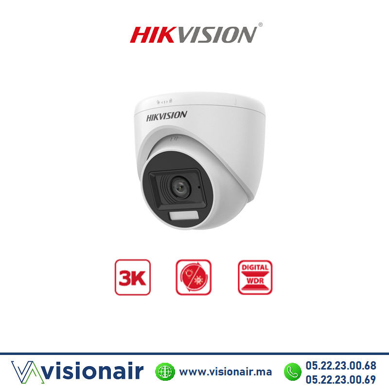 Caméra HIKVISION Turret 3K 5MP 3K IP67 Smart Hybrid Light DS-2CE76K0T-EXLMF Casablanca Maroc
