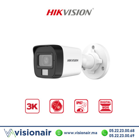 Caméra HIKVISION Bullet 3K 5MP Audio Smart Hybrid DS-2CE16K0T-EXLF Casablanca Maroc
