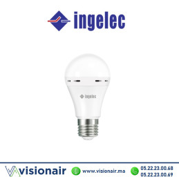 Ampoule LED secours INGELEC rechargeable 9W 6500°K  Casablanca Maroc