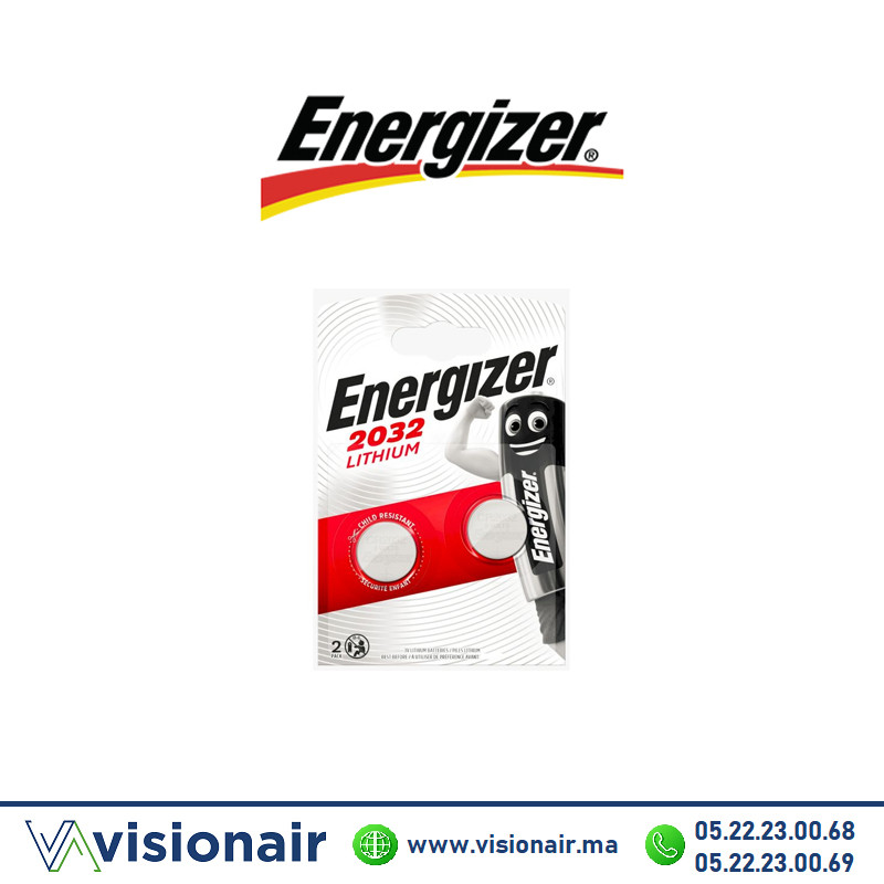 Pile bouton Energizer CR2032 3V lithium (BL2) Casablanca Maroc