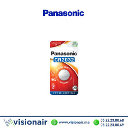 Pile bouton Panasonic CR2032 3V lithium (BL1) - VISIONAIR Maroc
