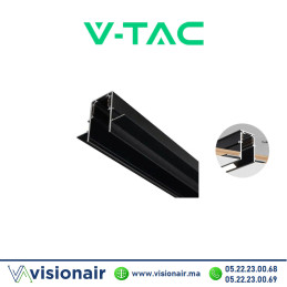 Rail magnétique slim V-Tac encastré 2m aluminium noir SKU97831 Casablanca Maroc
