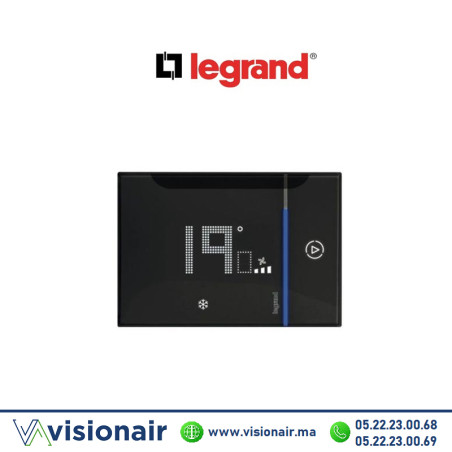 Thermostat connecté pour système de climatisation encastré noir 049044 Casablanca Maroc