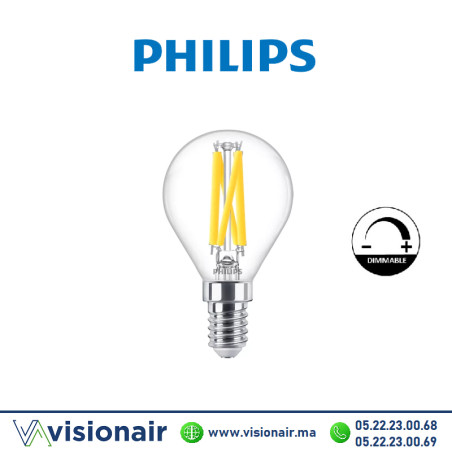Lampe LED E14 dimmable Philips Master 3.4W 2700°K Casablanca Maroc