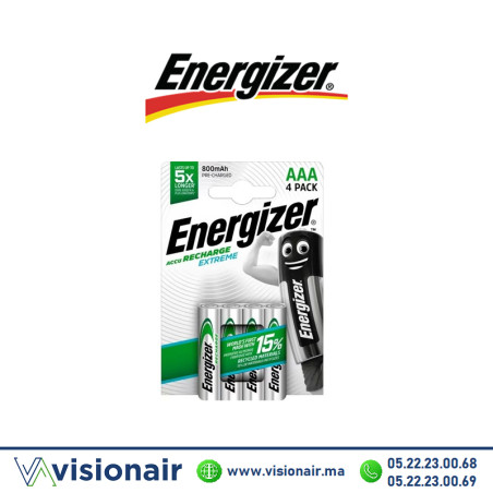 Pile Energizer Rechargable AAA4 HR03 800mAH - VISIONAIR Maroc