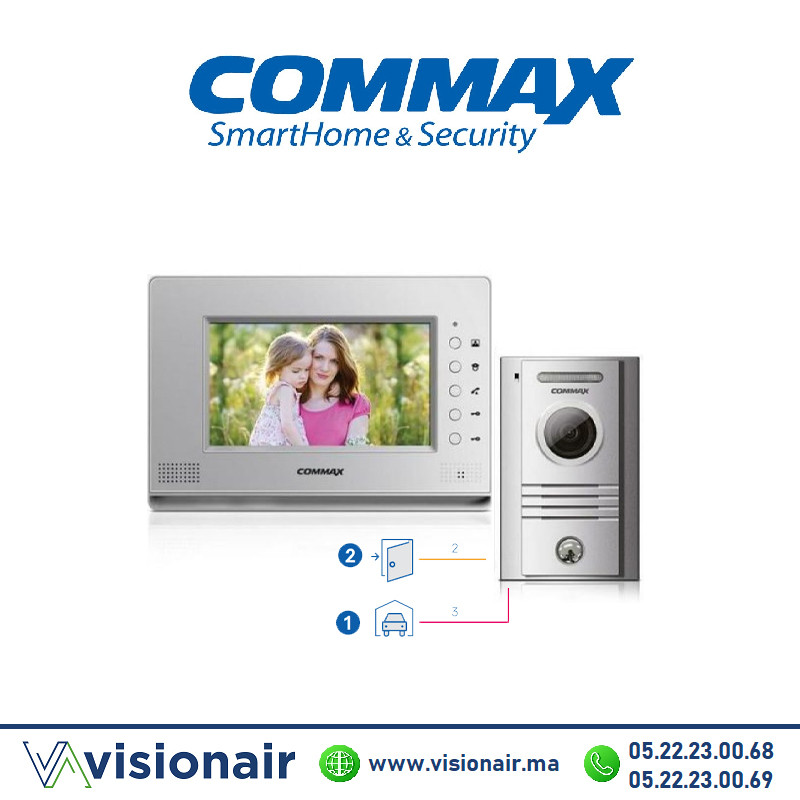 Kit vidéophone Commax Ecran  7" CDV-70AR3 + DRC-40KR2 - VISIONAIR Maroc